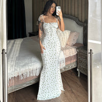 Europa & América 2026 Verão 2026 Novo Vestido Floral Pequeno de Alta Alta Com Alta Vestido Vestido Feminino Comércio Exterior Amazon Roupa Feminina Grossista