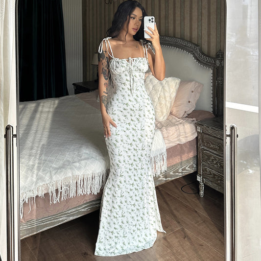 Europa & América 2026 Verão 2026 Novo Vestido Floral Pequeno de Alta Alta Com Alta Vestido Vestido Feminino Comércio Exterior Amazon Roupa Feminina Grossista