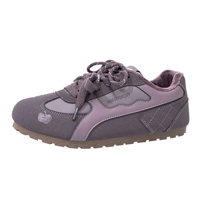 Sapatos de treino morais quentes forrados a lã Warrior, sapatos de algodão novos para o inverno 2025, sapatos femininos confortáveis, macios, versáteis, na moda e de alta estética