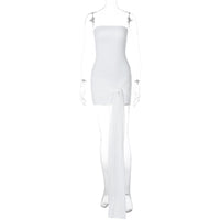 Vestido curto de fita plissado, de cor sólida europeia e americana, de cor sólida, elegante, ajustado ao peito, na cintura, com fita de retalhos e plissado para mulheres