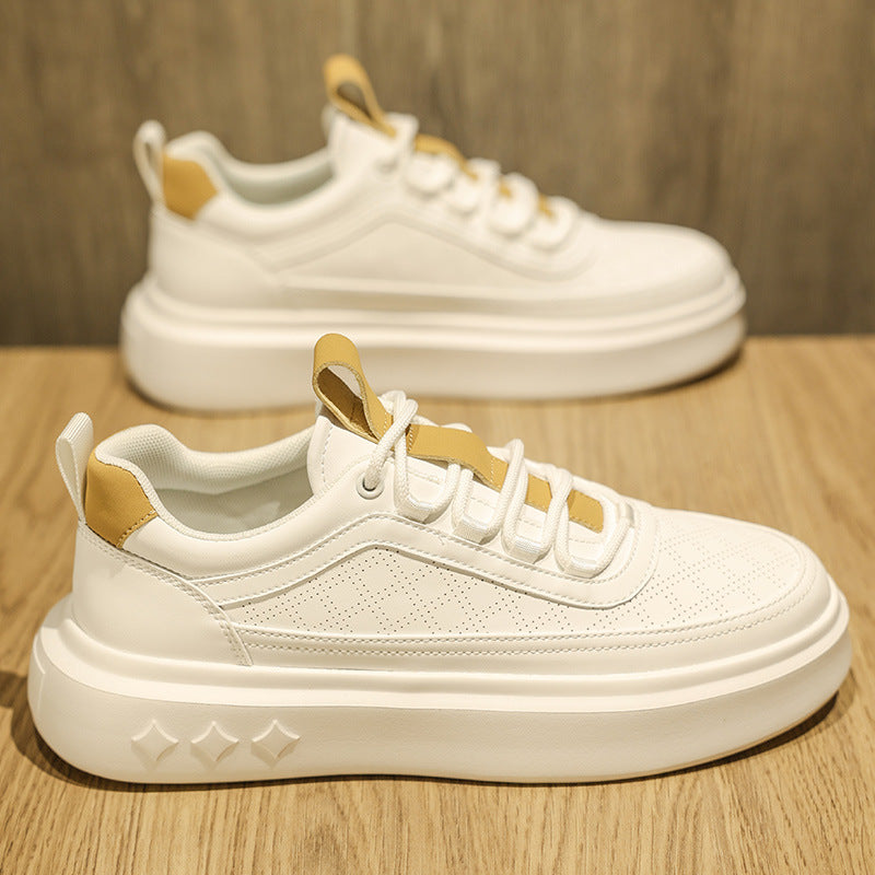 Sapatos Masculinos Xiaobai 2024 Novos Sapatos Casuais Respiráveis de Verão, Sapatos Brancos de Homem, Sapatos Desportivos Versáteis Modernos e Versáteis Antiderrapantes de Sola Grossa