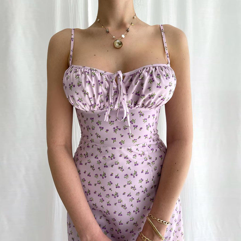 Europa e América 2026 Vestido Feminino Floral Com Fitas Altas e Quentes, dropshipping na Amazon, comércio exterior por grosso