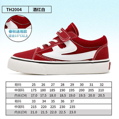 Os novos sapatos infantis confortáveis com blocos de cor baixos da Warrior, sapatos simples de lona universitária, sapatos casuais de moda versáteis de alto valor