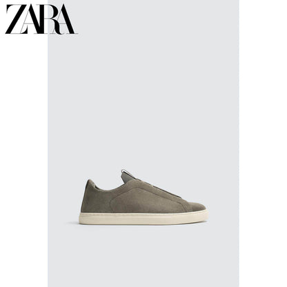 ZARA Coleção Primavera/Verão 2026 - Tênis Masculino Leve com Cadarço e Detalhes em Camurça, 2240720 131