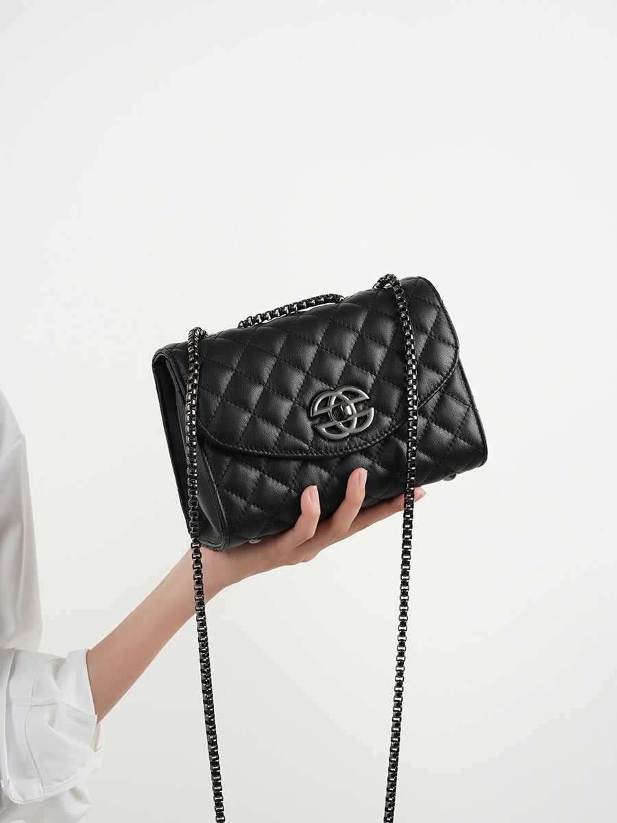 Malas femininas mais vendidas, estilo novo de nicho coreano, malas de corrente, couro genuíno de luxo leve de luxo cross-roll de gama alta para primavera/verão