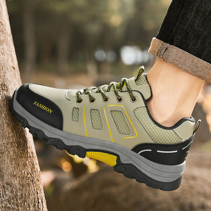 Sapatos masculinos de proteção para o trabalho, novos sapatos de trabalho antiderrapantes respiráveis para primavera/verão para estaleiros de construção, sapatos casuais para caminhadas desportivas ao ar livre