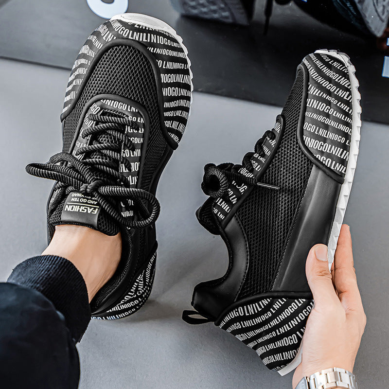 Sapatos de Homem: 2025 Primavera/Verão Novo Moderno Confortável, Grosso, Baixo, Versátil, Resistente ao Desgaste, Com Sola Suave em Malha Antiderrapante, Calçado Desportivo Casual