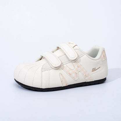 Warrior, versátil, retro, giro Velcro Dexun, sapatos casuais casuais e casuais na moda, mulheres coreanas solteiras de alto valor