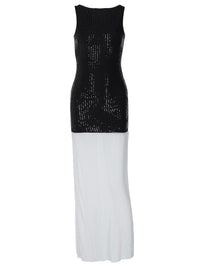 Vestido feminino feminino europeu e americano de verão 2026, sexy sem mangas sem mangas em patchwork, em estilo rua longo, plissado