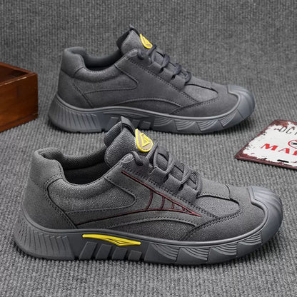 Sapatos de proteção ao parto, sapatos de homem, novos sapatos respiráveis de mola respiráveis para trabalho de trabalho, sapatos desportivos antiderrapantes e resistentes ao desgaste, sapatos de trabalho casuais, sapatos de caminhada