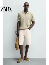 ZARA 2026 Primavera/Verão Novos Sapatos Masculinos com Camurça e Detalhes em Couro, Modelo Boat Shoes Casual 2651720 102