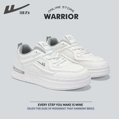 Os novos sapatos brancos da Warrior's, ténis versáteis de sola grossa e tendência primaveril, sapatos masculinos de alta estética, sapatos casuais de moda para deslocações
