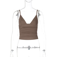 AliExpress INS estilo moda street style sexy de decote em V de cor sólida cropta, versátil slim fit camisola europeia e americana por grosso