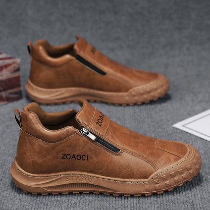 Novos sapatos brancos de um passo respiráveis para o verão masculino, ténis desportivos casuais antiderrapantes e resistentes ao desgaste, sapatos de proteção para o trabalho