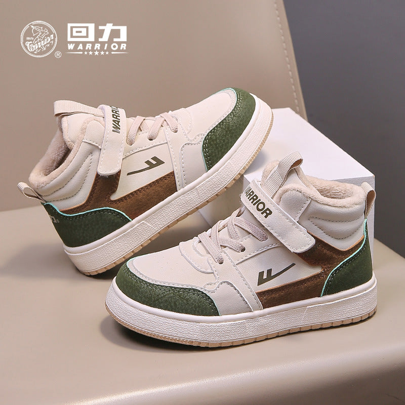 Ténis infantis Warrior com blocos de cor e bloco de cor, ténis desportivos infantis, novos sapatos casuais de moda de inverno para rapazes e raparigas