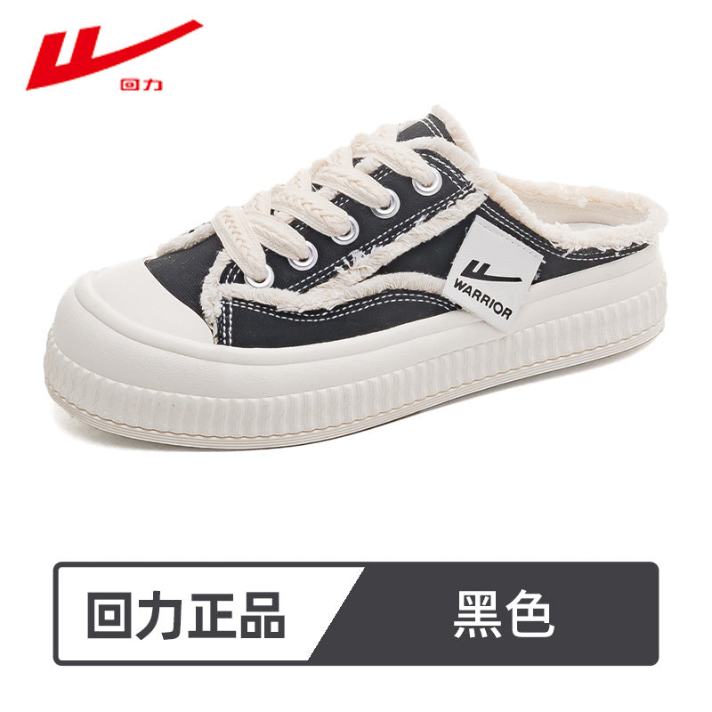 Sapatos de sola grossa ao estilo Warrior Chanel, roupa exterior fechada, sapatos de mendigo, novas chinelas de pele para primavera/outono 2025, sapatos femininos por grosso
