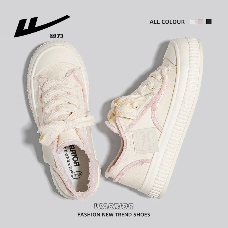Ténis Warrior Flush Sapatos Criativos de Primavera/Outono com sola grossa, Sapatos Casuais com Atacadores ao estilo Hong Kong, Casuais Casuais de sola grossa
