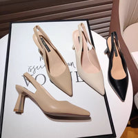 Verão 2026 Novo Comércio Exterior Plus Size Feminino Casual Confortável Elegante Sandálias de Salto Alto com bico pontiagudo e bico francês Todos os tamanhos