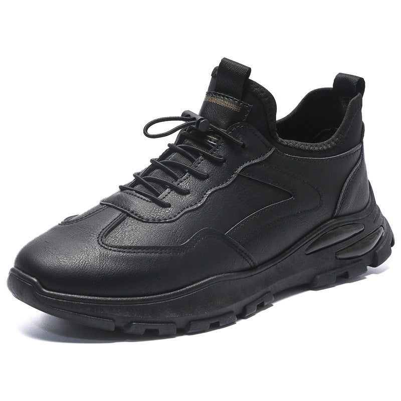Primavera 2025 Novos Sapatos Casuais Casuais de Pele para Homens da Moda, Sapatos Empresariais Masculinos Versáteis, Sapatos Desportivos Respiráveis e Resistentes ao Desgaste para Homens