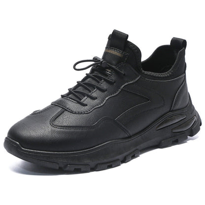 Primavera 2025 Novos Sapatos Casuais Casuais de Pele para Homens da Moda, Sapatos Empresariais Masculinos Versáteis, Sapatos Desportivos Respiráveis e Resistentes ao Desgaste para Homens