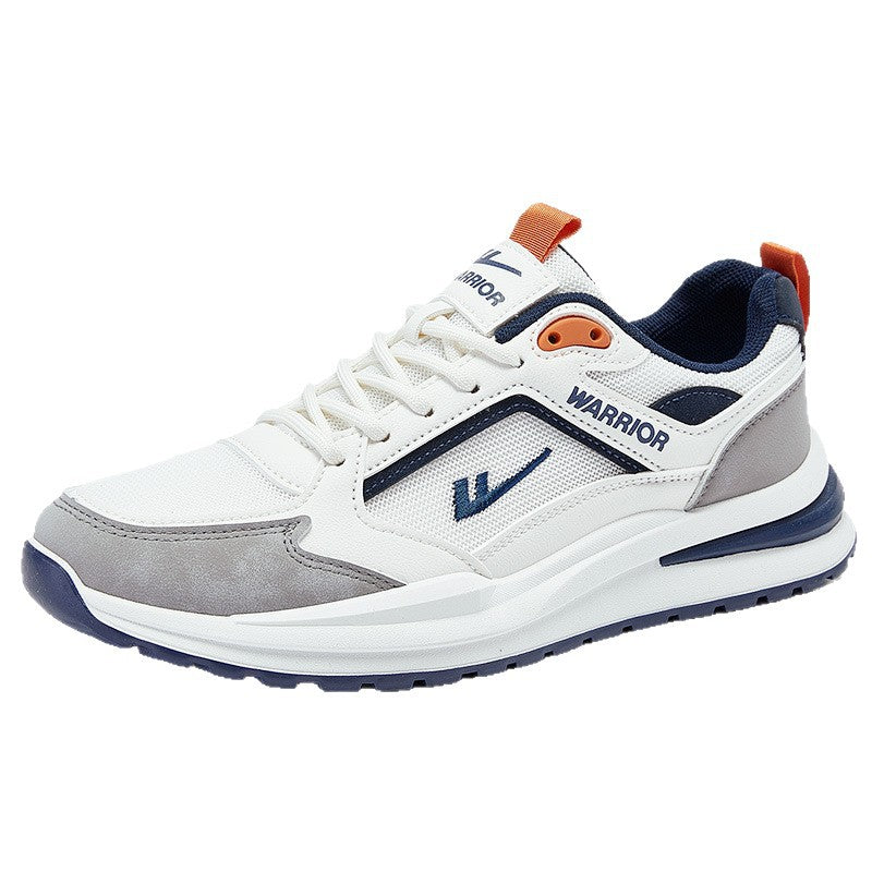 Sapatos masculinos Warrior, ténis estilo primavera/outono, novos sapatos de pai com sola grossa e blocos de cor em 2026, sapatos casuais de rede de homem respiráveis