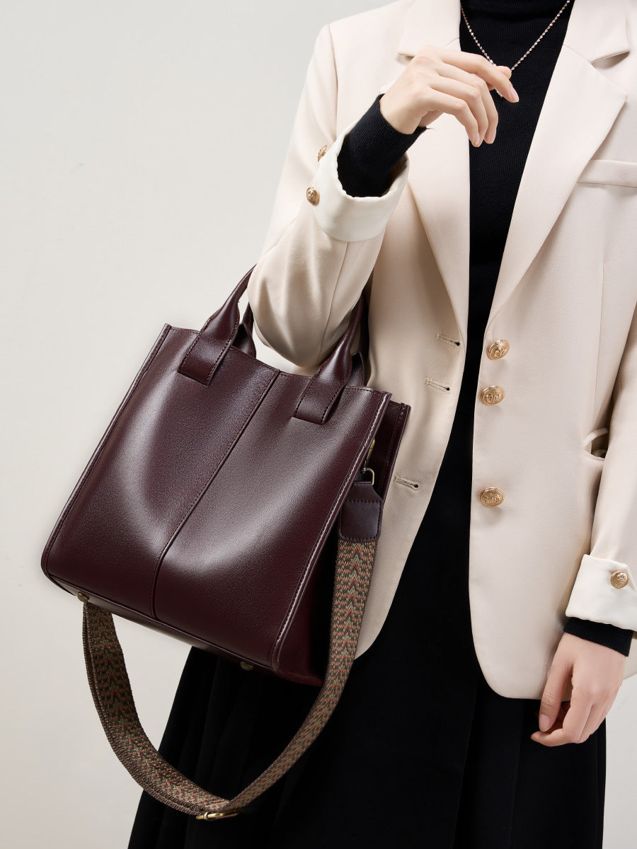 Malas Femininas Tote, Novas Malas Cruzadas Primavera/Verão 2026, Mala de Ombro Único com balde de grande capacidade, Mala Feminina em Pele Genuína