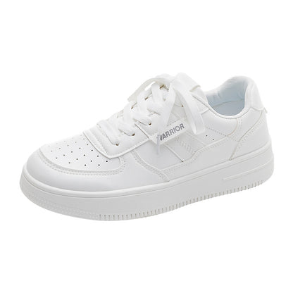 Warrior de cor sólida ténis brancos simples de sola grossa, sapatos de estudante na moda e na moda e versáteis, sapatos desportivos casuais para mulheres