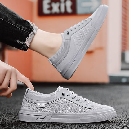 Sapatos masculinos de verão, malha respirável, tênis anti-odor fino, motoristas masculinos dirigem um pé para voar meias de malha, sapatos de prancha