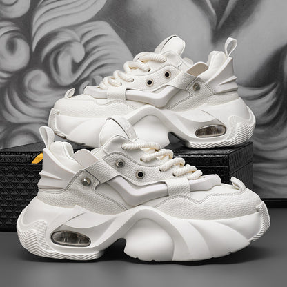 Sapatos de homem: outono/inverno 2024, novos sapatos de pai versáteis e na moda, ténis desportivos casuais antiderrapantes com sola grossa que aumentam a altura, resistentes ao desgaste e resistentes ao desgaste