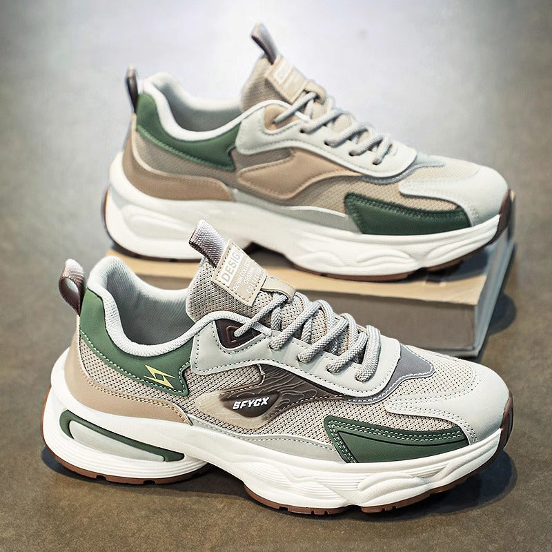 Sapatos masculinos respiráveis de verão, novos sapatos de malha resistentes a odores de 2024, alunos do ensino básico desportivos casuais, sapatos de pai com sola grossa e tendência