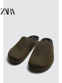 ZARA 2026 Primavera/Verão Novo Sapato Masculino de Couro com Bico Redondo, Bloco de Cores e Plataforma Fechada 2764720 500