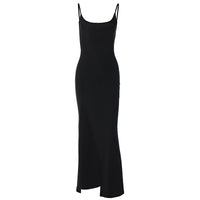 Vestido feminino feminino europeu e americano de verão 2026, um novo vestido sexy de renda, com alças finas e fendas, ajustado à anca para mulheres