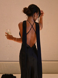 O novo vestido sexy em V profundo, ajustado em V profundo, comprido, puro charme, com capças sem costas ocas, mais vendido da Amazon, para mulheres