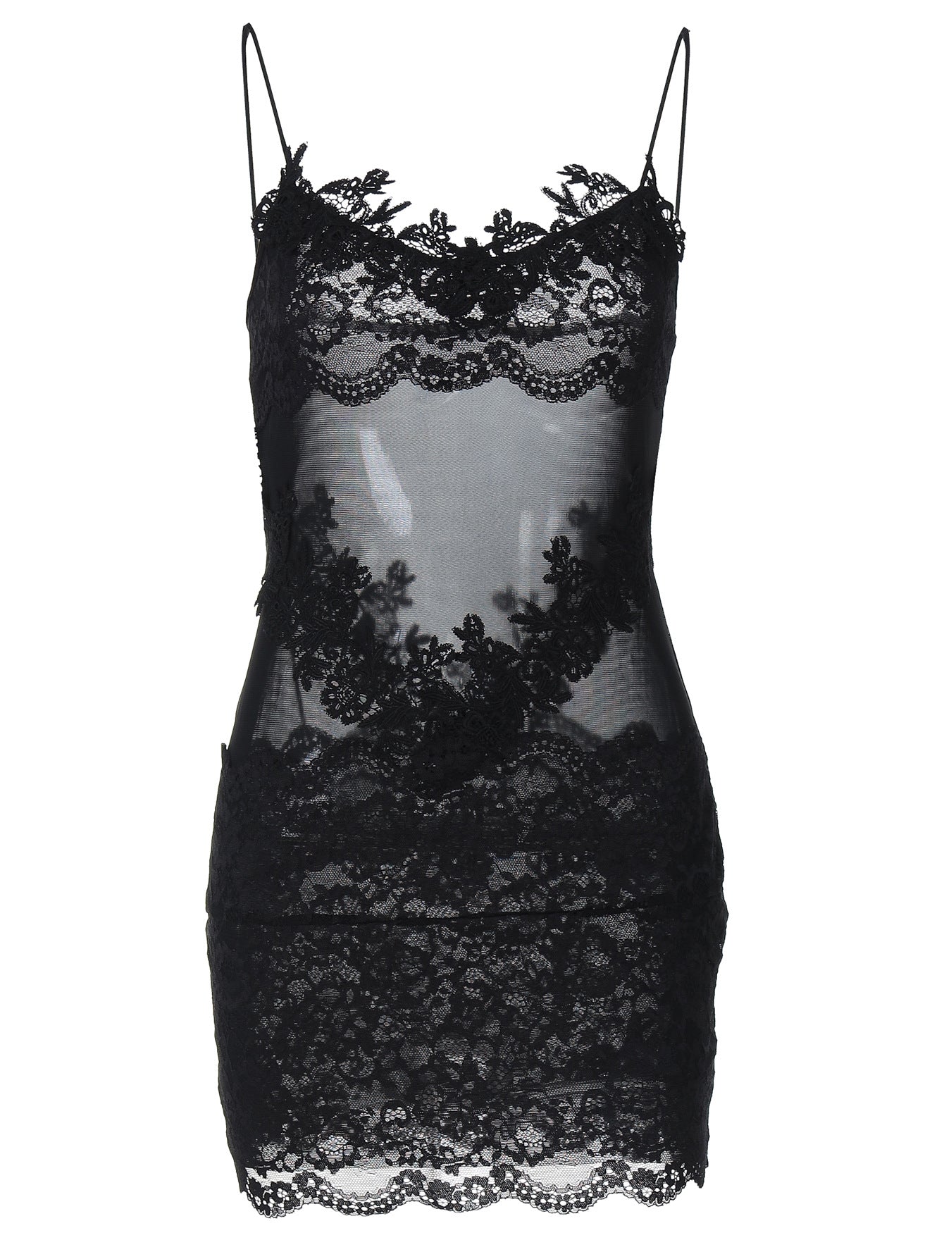 Moda INS europeia e americana, novo vestido sexy e picante de rapariga, renda transparente, justo ao corpo, renda ajustada às ancas para mulheres