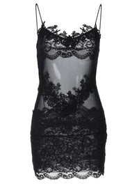Moda INS europeia e americana, novo vestido sexy e picante de rapariga, renda transparente, justo ao corpo, renda ajustada às ancas para mulheres