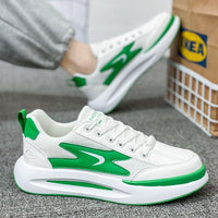 Sapatos masculinos de verão, novos sapatos de malha respiráveis, sapatos brancos versáteis e modernos, ténis desportivos casuais de sola grossa, sapatos modernos