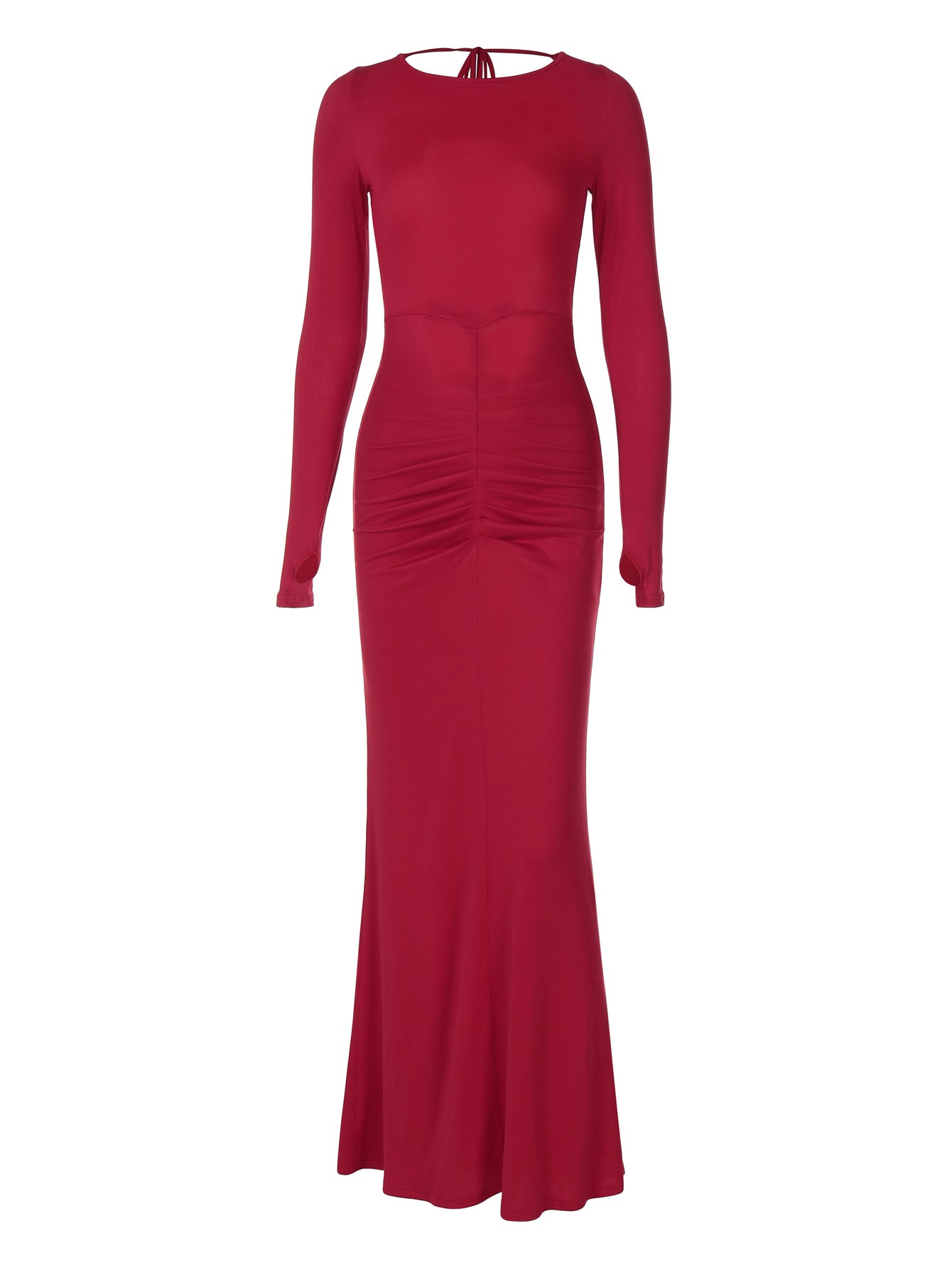 Vestido feminino sexy ao estilo europeu e americano, vestido oco, sem costas, gravata de retalhos, decote halter, corte justo, vestido justo ao estilo streetstyle para mulheres