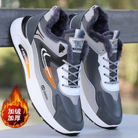 Sapatilhas de algodão de inverno para homens, novas sapatilhas desportivas forradas a lã espessa, sapatilhas casuais modernas, versáteis e com sola grossa e antiderrapantes, sapatilhas de corrida masculinas