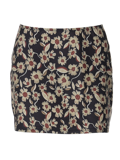 Saia de moda ultra-fronteiriça bestseller da Amazon, com estampado floral, slim set, justo, cintura alta, cintura alta, nova saia versátil para mulheres