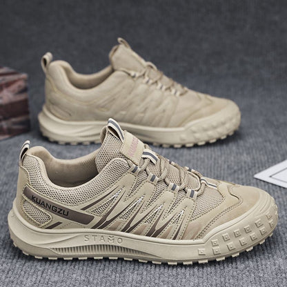 Sapatos masculinos de verão, novos sapatos de proteção de trabalho fechados e respiráveis, sapatos de trabalho desportivos casuais na moda, versáteis, antiderrapantes e resistentes ao desgaste masculino