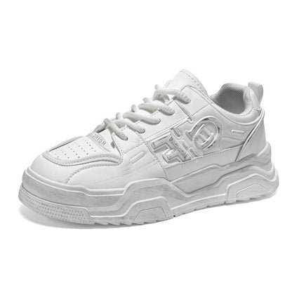 Sapatos de primavera para homem, novos sapatos brancos respiráveis, sapatos desportivos da moda, versáteis de sola grossa que aumentam a altura, ténis casuais, sapatos modernos