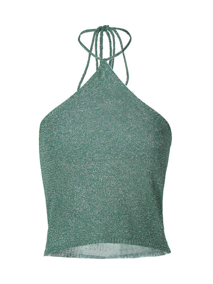 AliExpress INS, estilo INS, quente, cor sólida, versátil, sexy capsola de malha estreita em malha Amazon por grosso