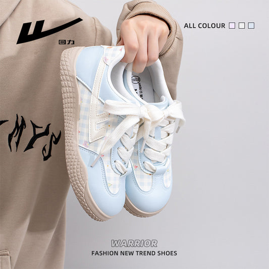 Warrior 2026 Novos sapatos confortáveis de camada única com blocos de cor baixos, design estético elevado, sapatos casuais, sapatos femininos de moda versáteis