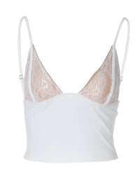 Camisolas de verão femininas europeias e americanas, top vendido de renda em V profundo com corte curto, corte justo, camada interior versátil estilo hot girl, camisola pequena com tira na cintura