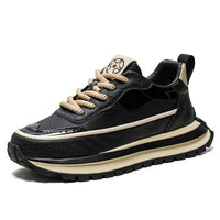 Sapatos Forrest Masculinos 2025 Novos Spring Versatile Leather Casual Sports Shoes, Sapatos Masculinos de Pai de Sola Grossa que Aumentam a Altura Mais Vendidos