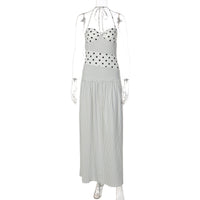 Verão 2026 Amazon Novo Vestido Feminino Sexy de Bolinhas Vintage Plissado Elegante Com Peças em Grosso
