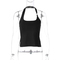 Camisola feminina feminina com abertura lateral ultra-curta ultra-curta estilo street style rapariga atravessada da fronteira atraente.
