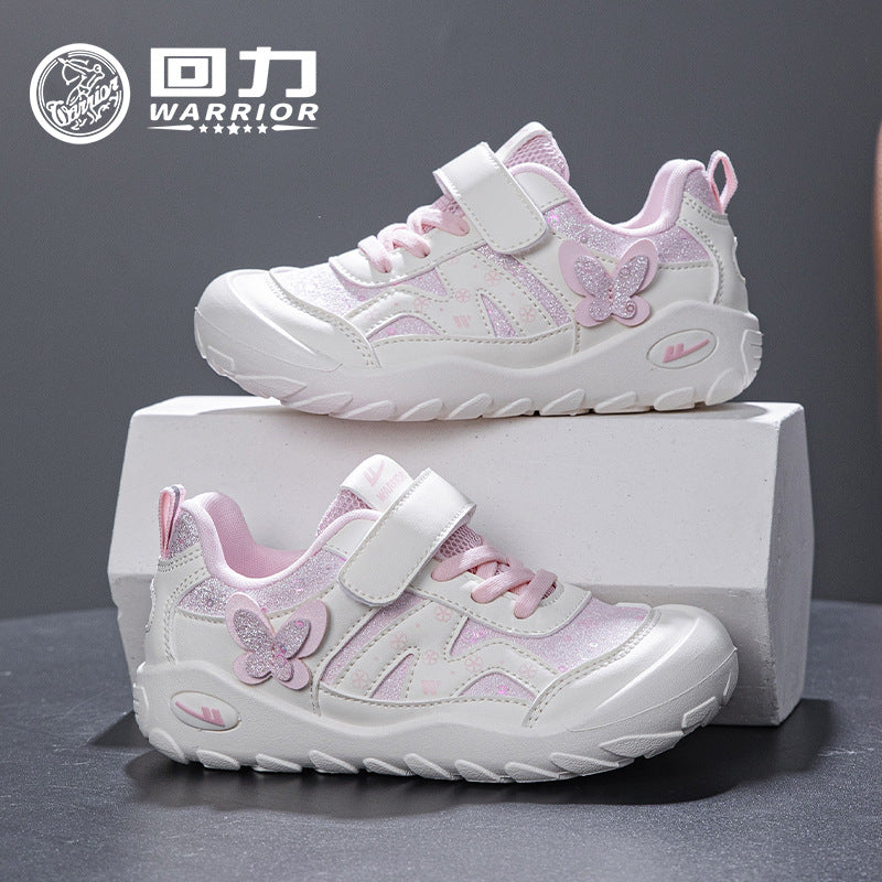 Os novos sapatos infantis enérgicos e enérgicos da Warrior, sapatos casuais versáteis e confortáveis ao estilo coreano, sapatos desportivos de exterior com velcro