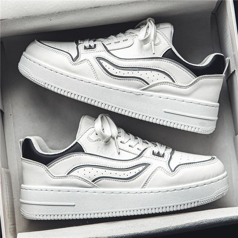 Sapatos de Homem 2024 Novo Design de Primavera Nicho Ténis Casuais Baixos, Sapatos Desportivos Masculinos Versáteis, Respiráveis, Pequenos Sapatilhos Brancos da Moda