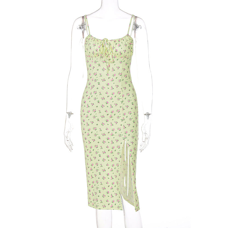Europa e América 2026 Vestido Feminino Floral Com Fitas Altas e Quentes, dropshipping na Amazon, comércio exterior por grosso